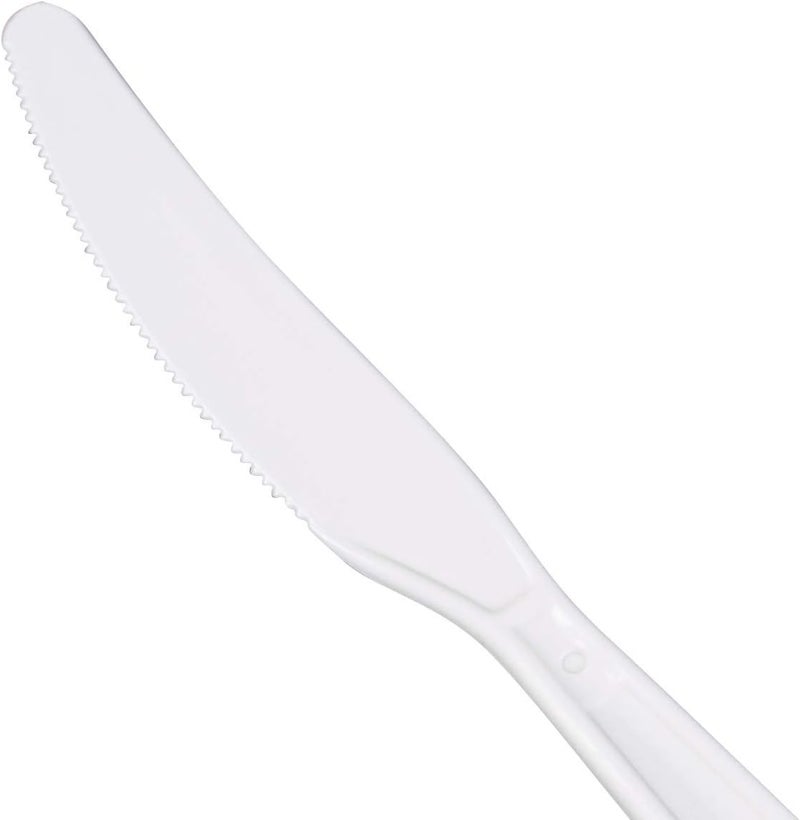 Karat U3531W 7.5" Poly-Wrapped Heavy-Weight Disposable Knife, White (Pack of 1000) - Image 1